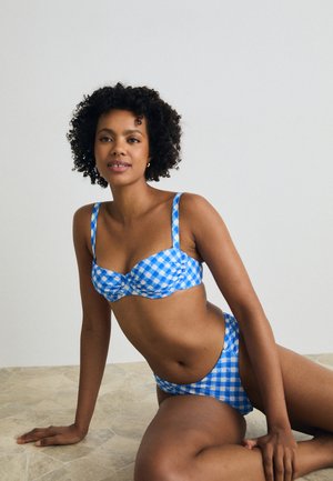 Seafolly CIAO BELLA CHECK RUCHED UNDERWIRE BRA - Bikinitopp - azure