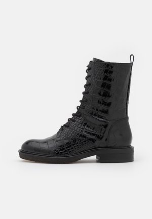 Lace-up ankle boots - black