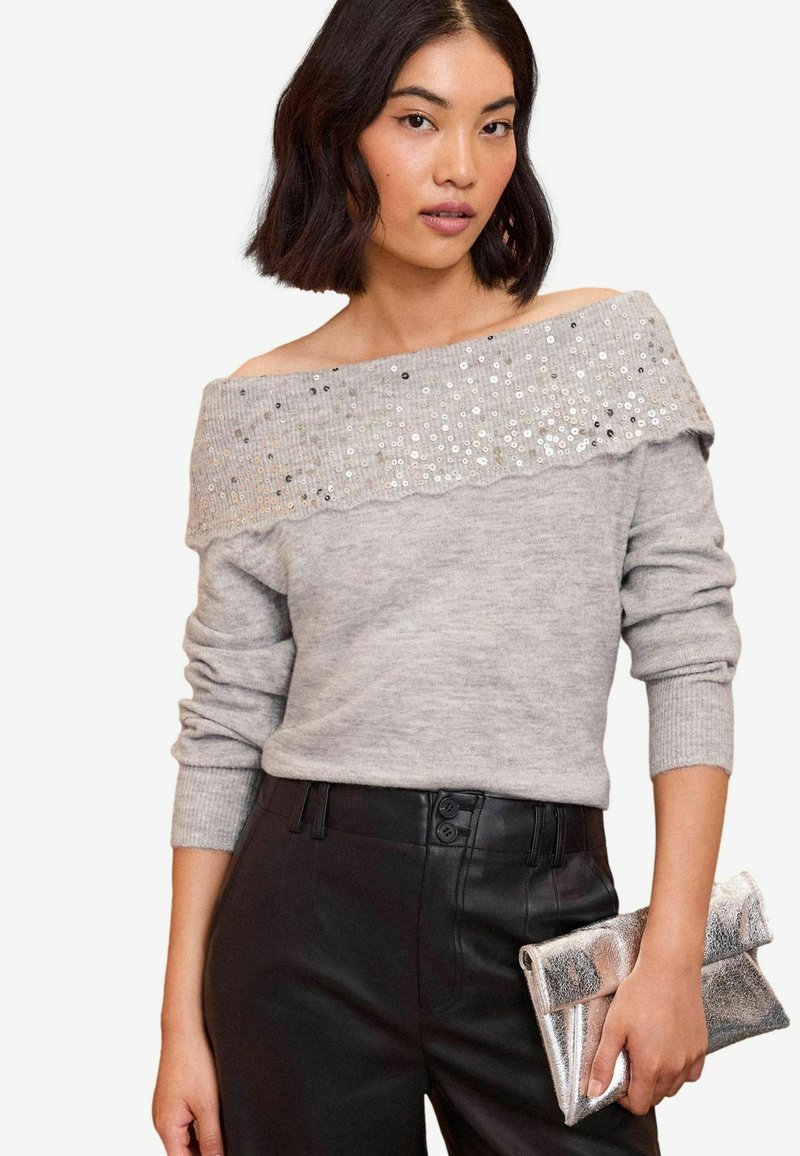 Love & Roses OFF THE SHOULDER - Džemper - grey