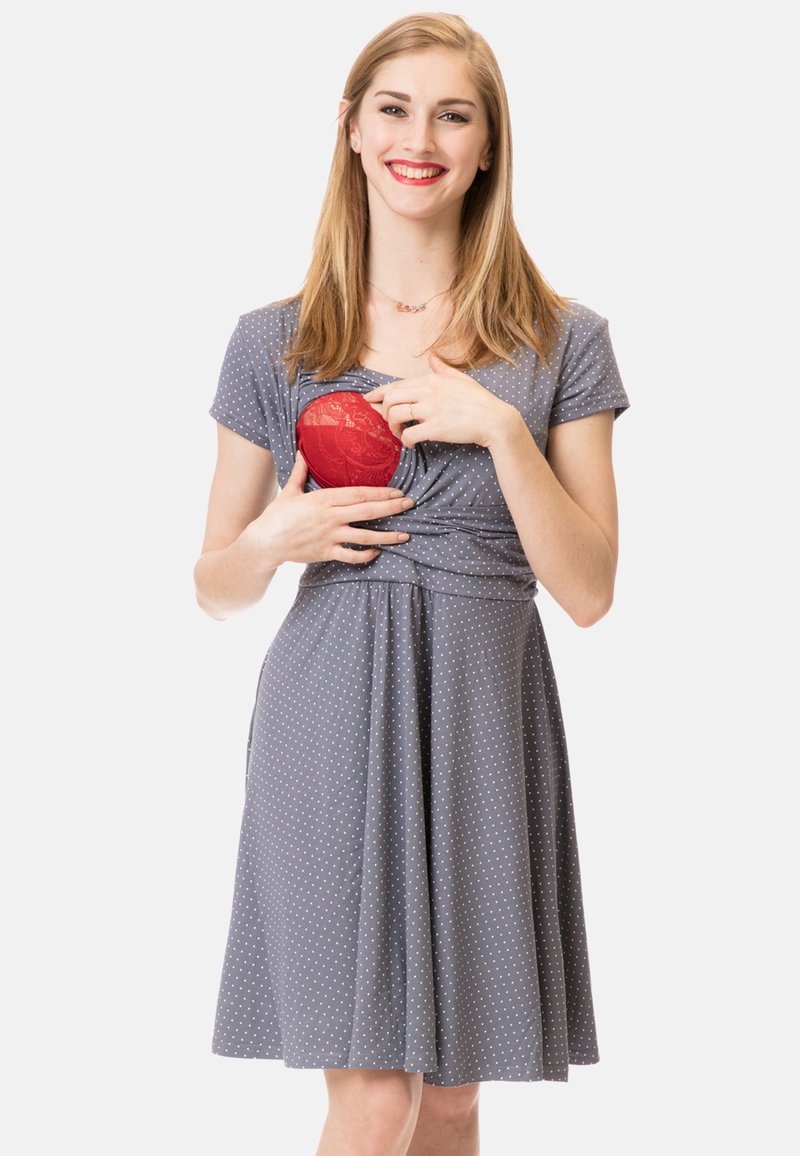 Damen Freizeitkleider | GoFuture with LOVE Freizeitkleid grau mit weißen punkten/grau - IU76447 Damen Freizeitkleider | GoFuture with LOVE Freizeitkleid grau mit weißen punkten/grau - IU76447