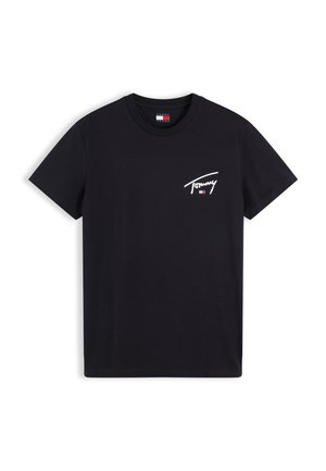 Tommy Jeans, SLIM SIGNATURE CHEST TEE UNISEX - T-shirt basique - black