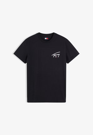 Tommy Jeans, SLIM SIGNATURE CHEST TEE UNISEX - T-shirt basique - black