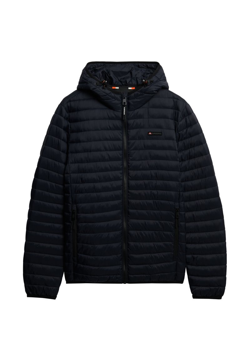 Superdry Co HOODED FUJI LITE Vinterjakker jet black/blåsort