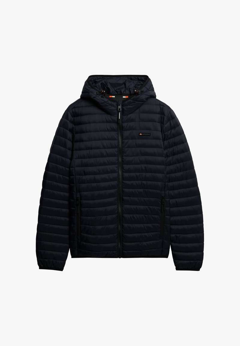 Superdry Co HOODED FUJI LITE Vinterjakker jet black/blåsort