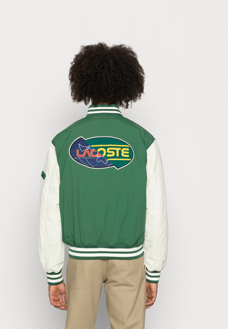 Lacoste L!ve University Bomber Green White For Men Lyst