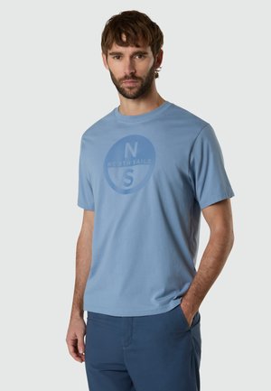 WITH MAXI LOGO - T-shirt con stampa - windward blue