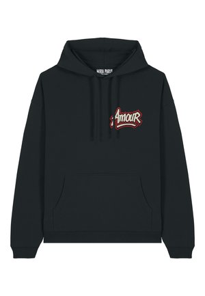 AMOUR3 EMBROIDERY OVERSIZED - Sweat à capuche - black