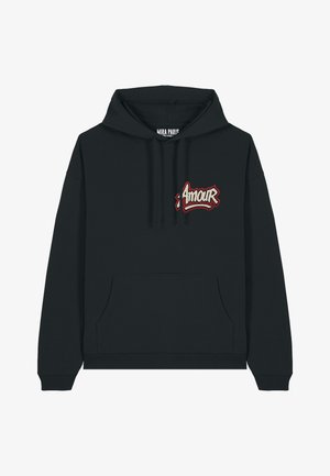 AMOUR3 EMBROIDERY OVERSIZED - Sweat à capuche - black