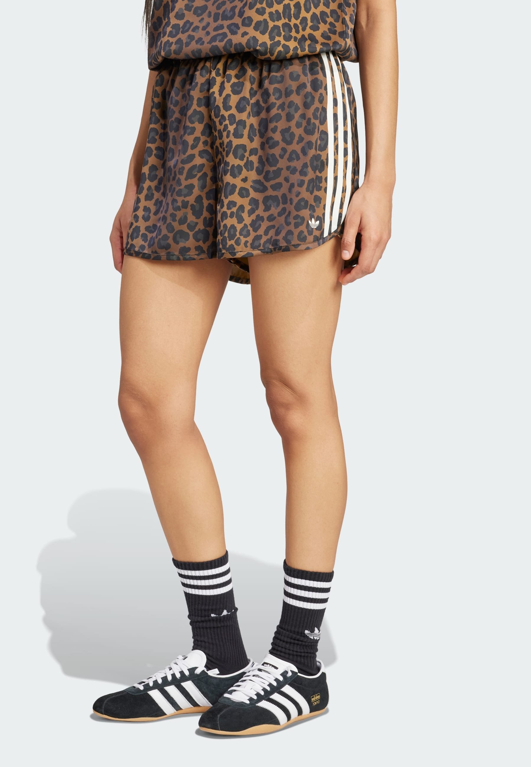 adidas Originals WIDE LEG LEO PRINT SATIN - Pantaloni scurți