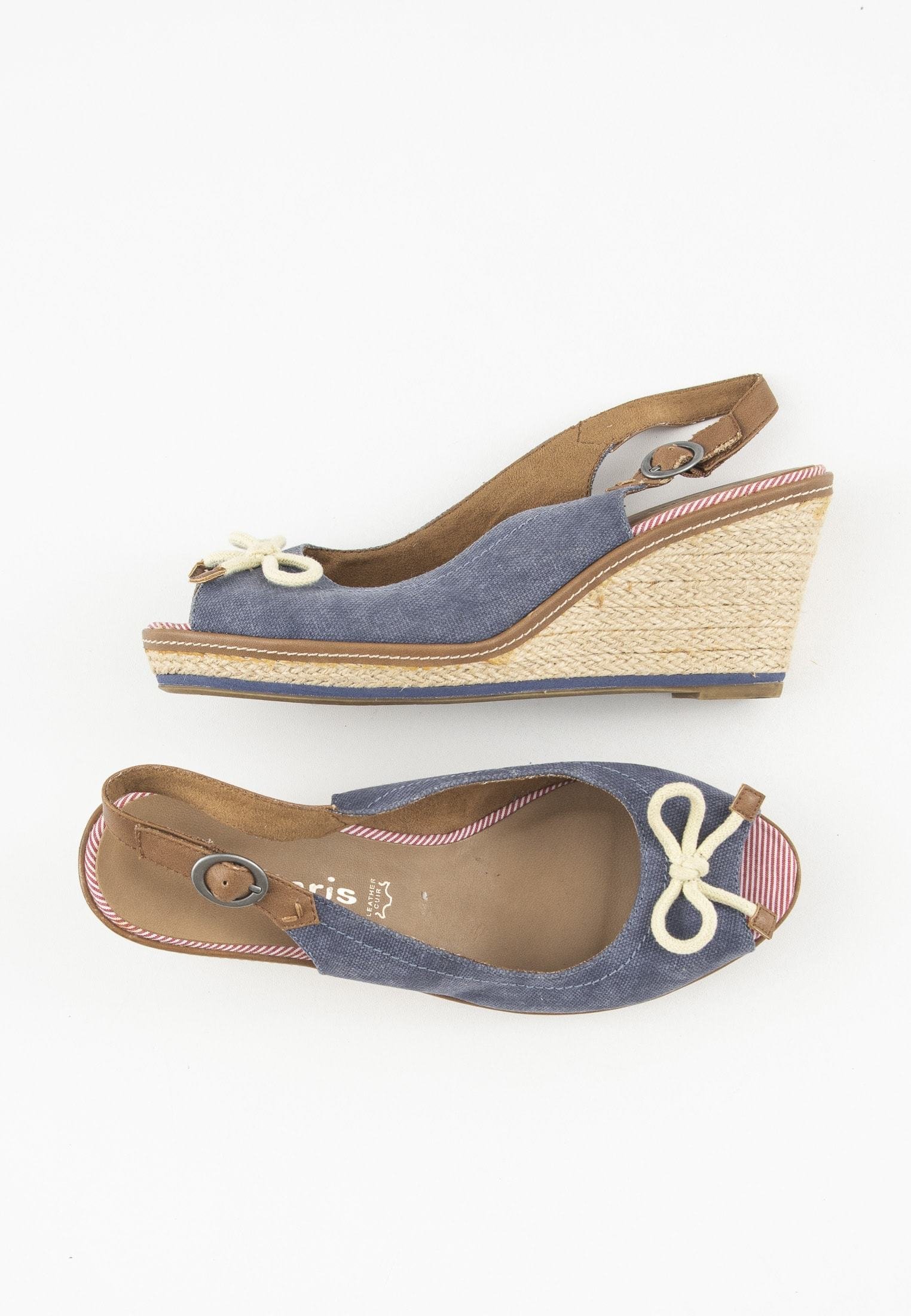 Tamaris Sandalen met sleehak - blue/Blauw - Zalando.nl