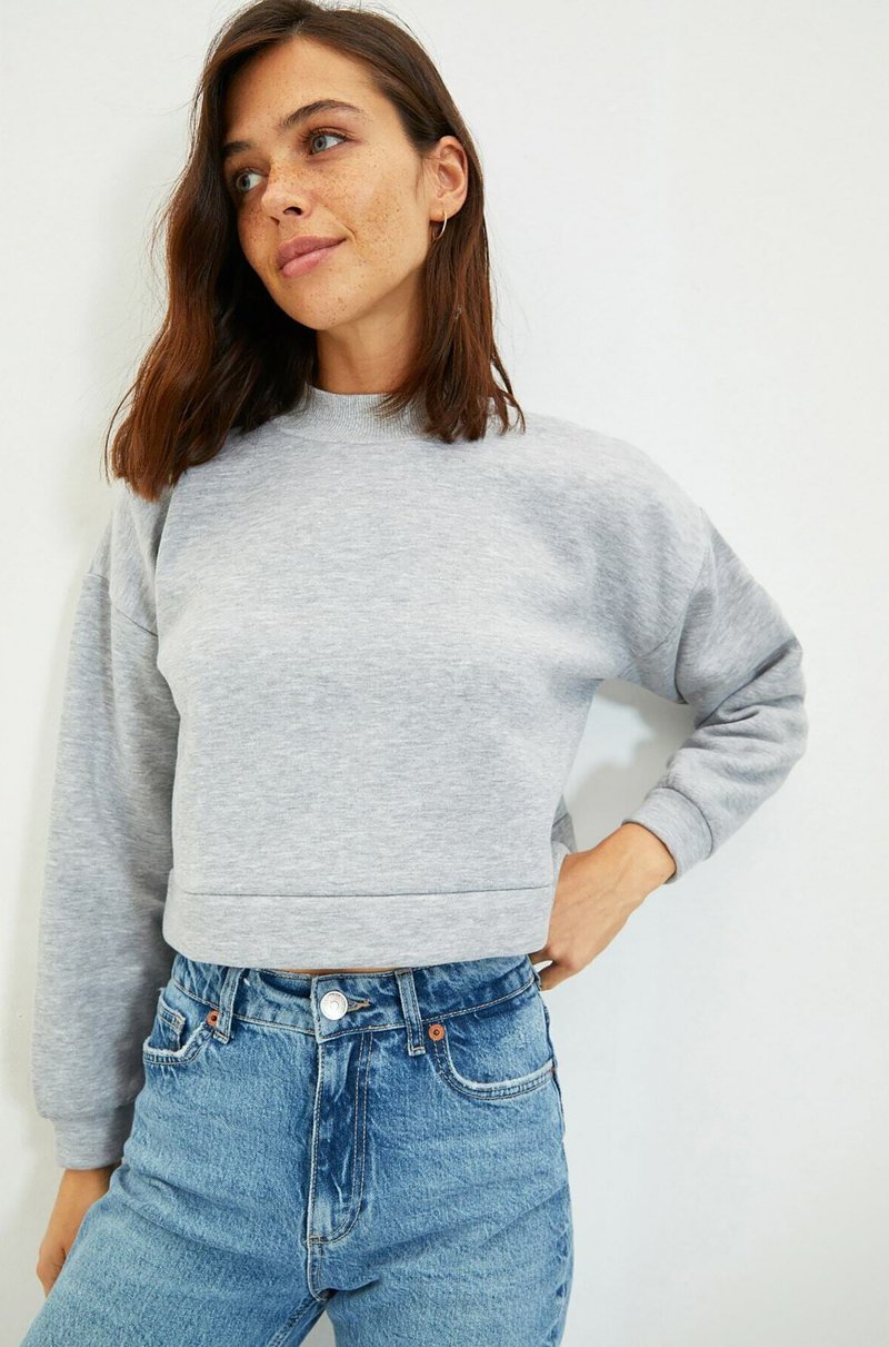 Damen Sweatshirts | Trendyol Sweatshirt grey/grau-meliert - XI06368 Damen Sweatshirts | Trendyol Sweatshirt grey/grau-meliert - XI06368