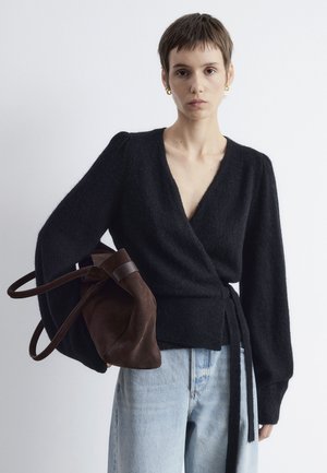 WRAP - Strickjacke - black