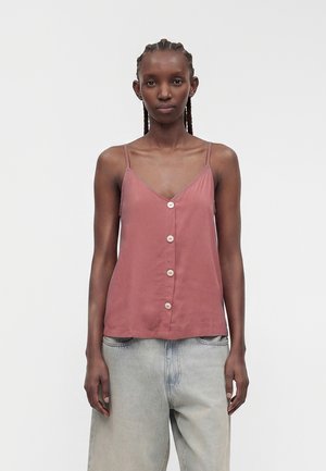ONLY ONLNELLY LIFE BUTTON SINGLET SOLID - Topp - rose brown