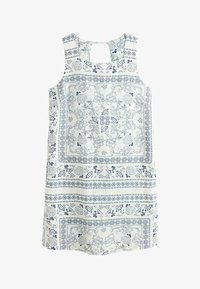Unausgewählt, white blue tile print