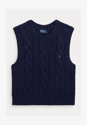 Polo Ralph Lauren CABLE-KNIT COTTON CROPPED VEST - Vesta - hunter navy
