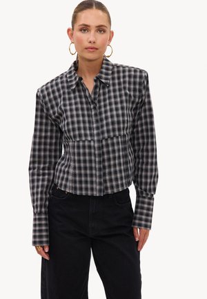 LOAVIES, MAGNETIC CHARM - Blusa abotonada - black checks