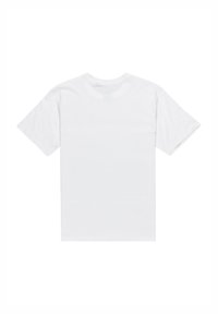 Hvid bomulds t-shirt med korte ærmer, rund halsudskæring og en glat tekstur. Ingen synlige mønstre eller designs. Enkelt bagkan.