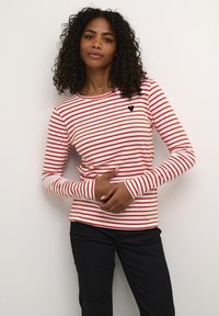 Kaffe LIDDY - Pikkade varrukatega topp - chalk fiery red black heart