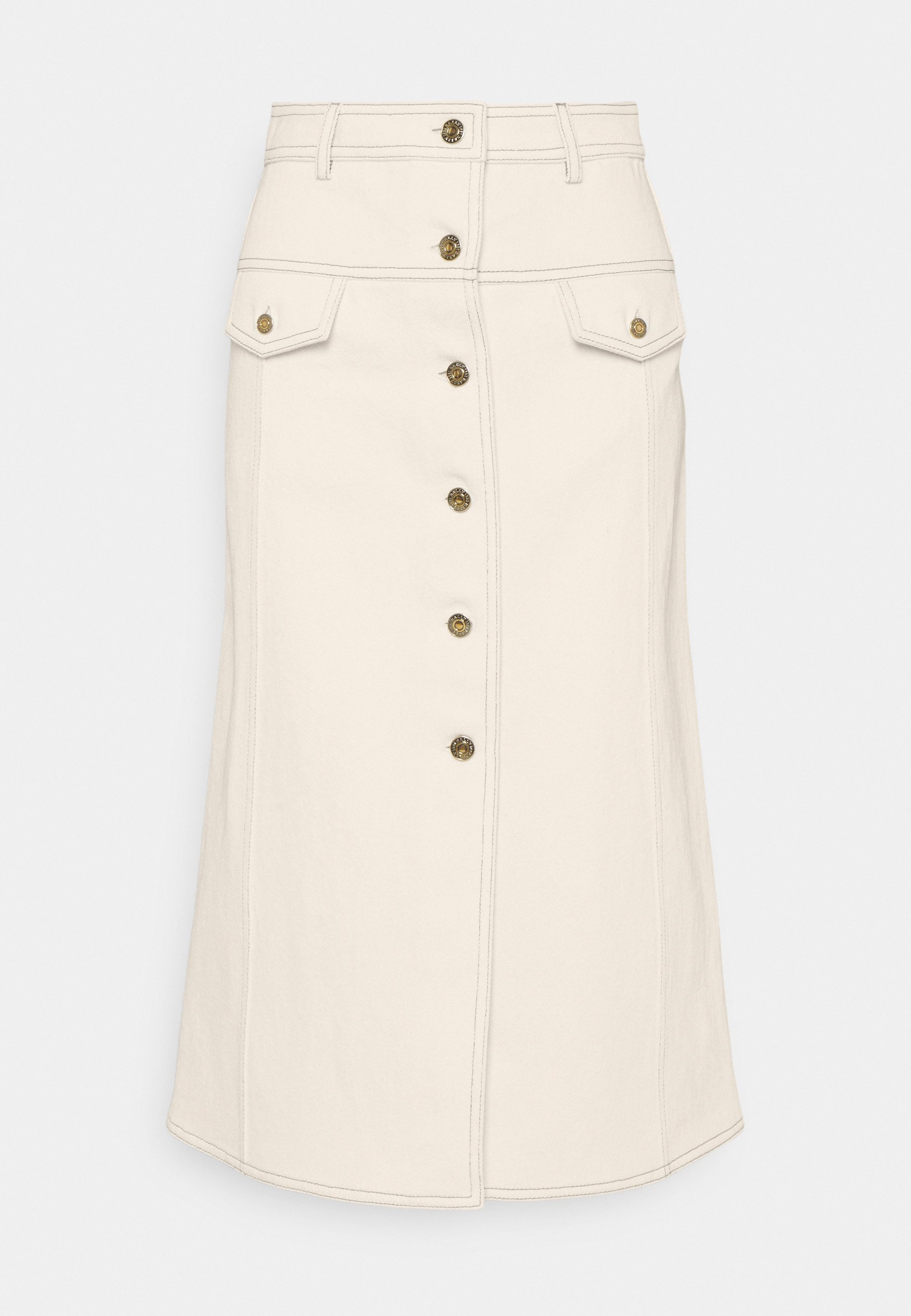 button down skirt with bow