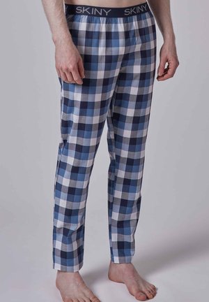 Skiny LANGE MIT SEITENTASCHEN - Nachtwäsche Hose - moonlight blue check
