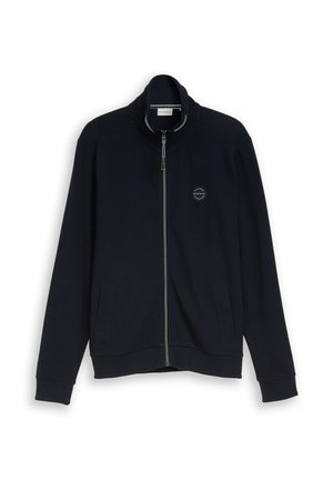 TOM TAILOR, STRUCTURED STAND-UP JACKET - Sweater met rits - sky captain blue