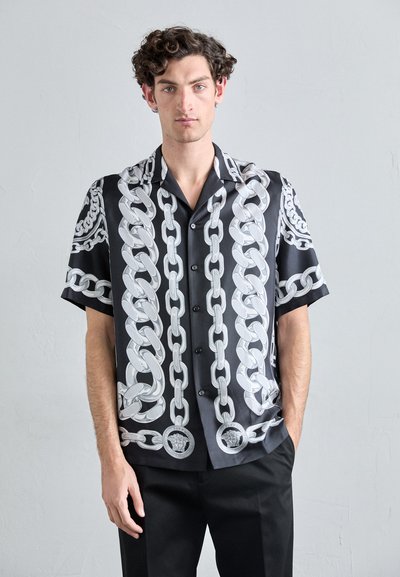 Versace INFORMAL SHIRT MEDUSA CHAINS - Košile - black/silver-coloured
