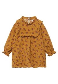 Mango Kids GEBLOEMDE GETEXTUREERDE - Vardagsklänning - mustard yellow