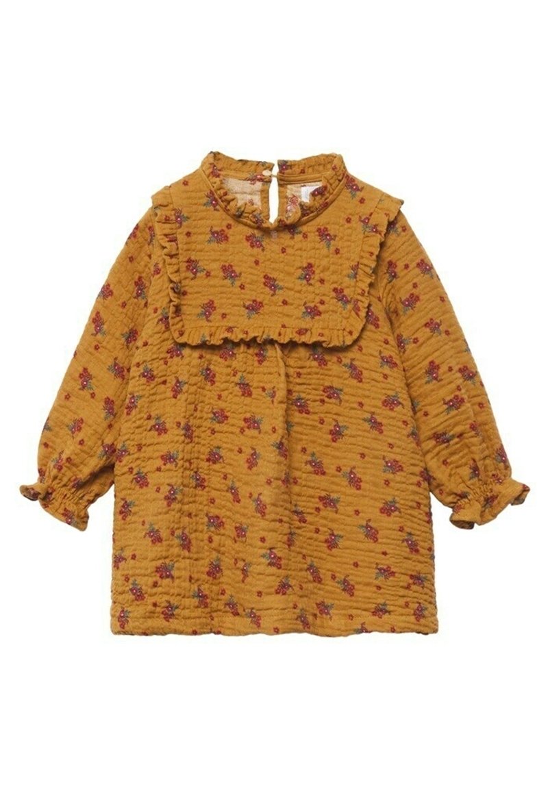Mango Kids GEBLOEMDE GETEXTUREERDE - Vardagsklänning - mustard yellow
