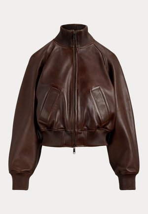 LEATHER FLIGHT JACKET - Δερμάτινο μπουφάν - brown