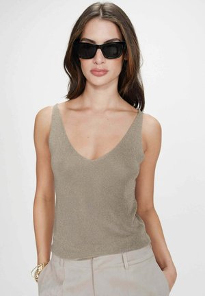 AJUSTÉ EN PAILLETTE - Débardeur - kaki