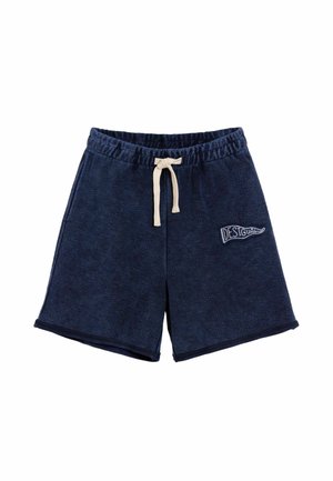 Tumesinised froteepüksid elastse vöökohaga, valge nööriga, küljetaskutega ja vasakul säärel "DESIGUAL" templiga.