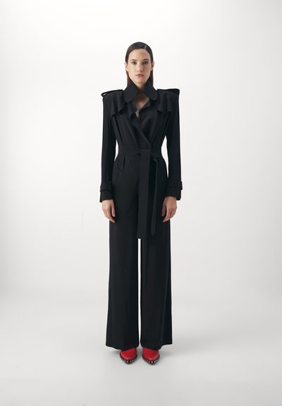 Norma Kamali DOUBLE BREASTED TRENCH STRAIGHT LEG - Kombinezonas - black