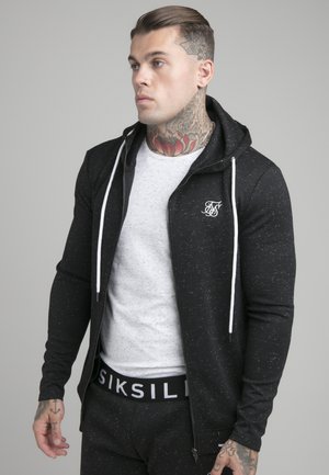 SIKSILK NEPS ZIP THROUGH HOODIE - Vetoketjullinen college - black