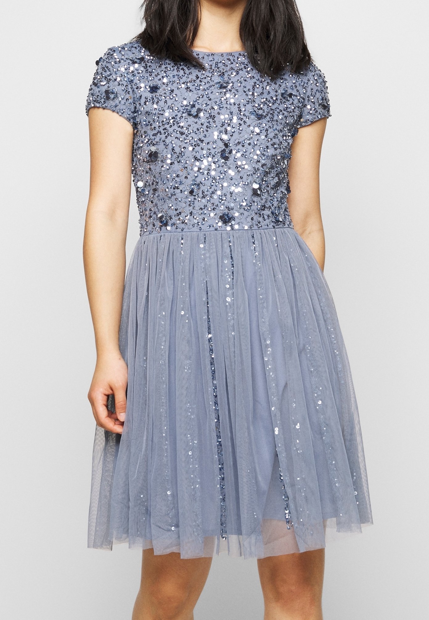 Beads Shop Lace E Beads Zalando Lace Beads Petite Cocktail Dress Party  Dress Blue (Pre-owned) Zalando