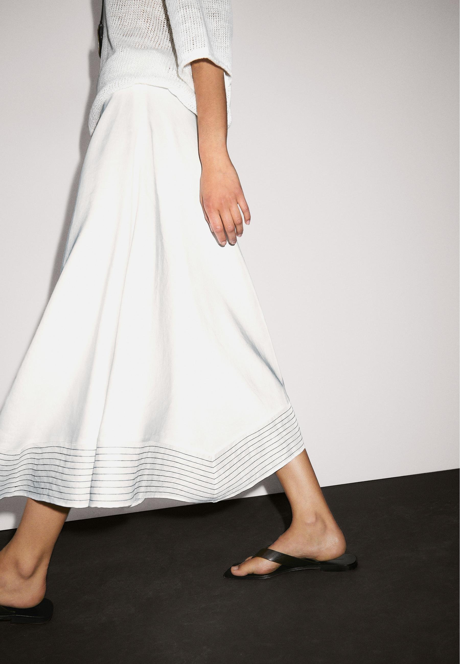 Massimo Dutti FLARED WITH SEAM DETAILS - A-line skirt