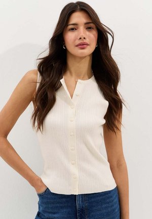 New Look LIGHTWEIGHT BUTTON - Bodywarmer - cream