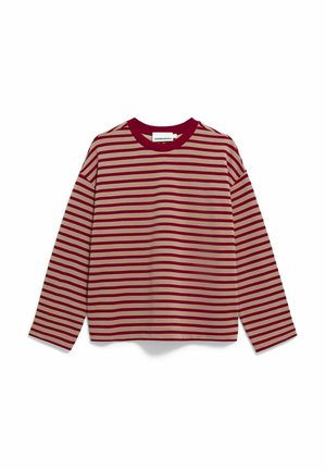 ARMEDANGELS, FRANKAA  STRIPE - Longsleeve - velvet red-honey reed