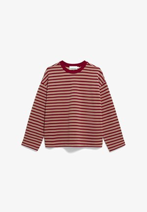 ARMEDANGELS, FRANKAA STRIPE - Langarmshirt - velvet red-honey reed