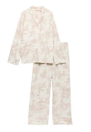 Marks & Spencer, SOFT TOUCH PRINTED REVERE SET - Pyjama - ivory
