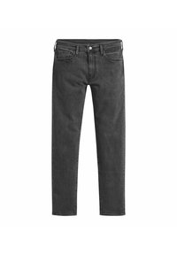 Jeans in denim nero con vestibilità dritta, cinque tasche e zip frontale. Tessuto liscio con minima scoloritura e senza segni di usura visibili.