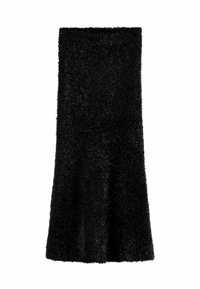 Sort fluffy nederdel med en udvidet form. Fremstillet af tekstureret materiale, med et knælangt design og ingen synlige udsmykninger.