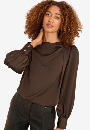 Love & Roses REGULAR FIT - LONG SLEEVE - Blúzka - chocolate brown