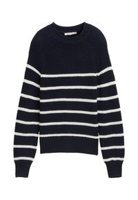 CREW NECK - Svetrík - placed navy white stripe