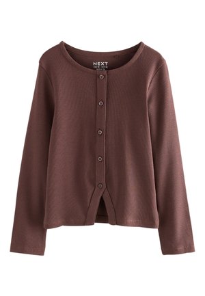 REGULAR FIT - LONG SLEEVE - Strickjacke - chocolate brown