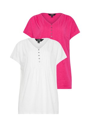 2 PACK HENLEY   - T-shirt - bas - pink