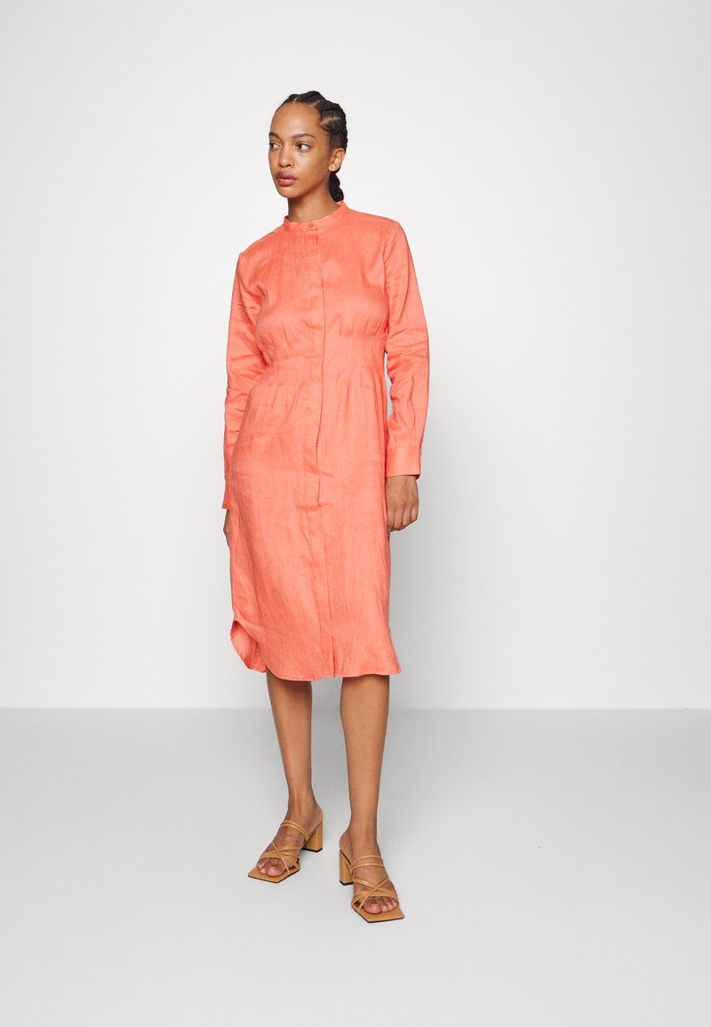 87Origins PLEATED WAIST DRESS Shirt dress peach/salmon Zalando.co.uk