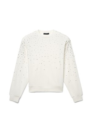 GIROCOLLO CON STRASS - Sweatshirt - bianco lana