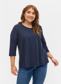 Zizzi BASIC MIT 3/4 ÄRMELN - Top dugih rukava - navy blazer