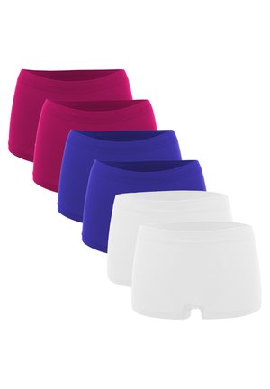 6ER PACK HIPSTER BOXER OHNE SEITLICHE NAHT - Pants - himbeerrot royalblau weiß