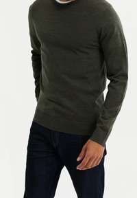 WE Fashion Stickad tröja - dark green